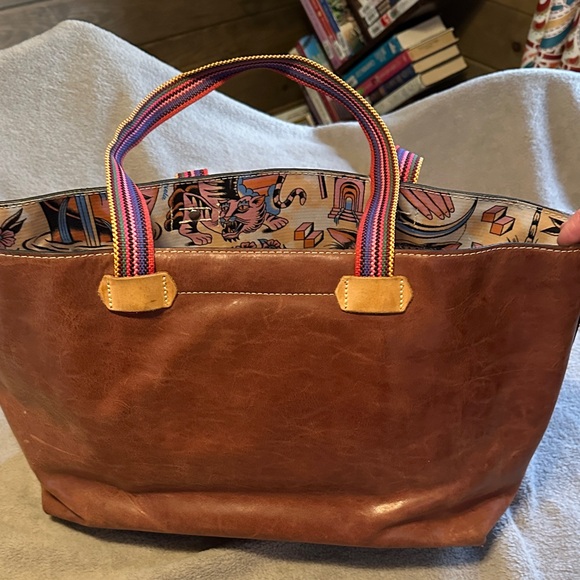 Consuela Brown Tote Bag in Vico Design with Multicolor Straps - GUC - Picture 5 of 16